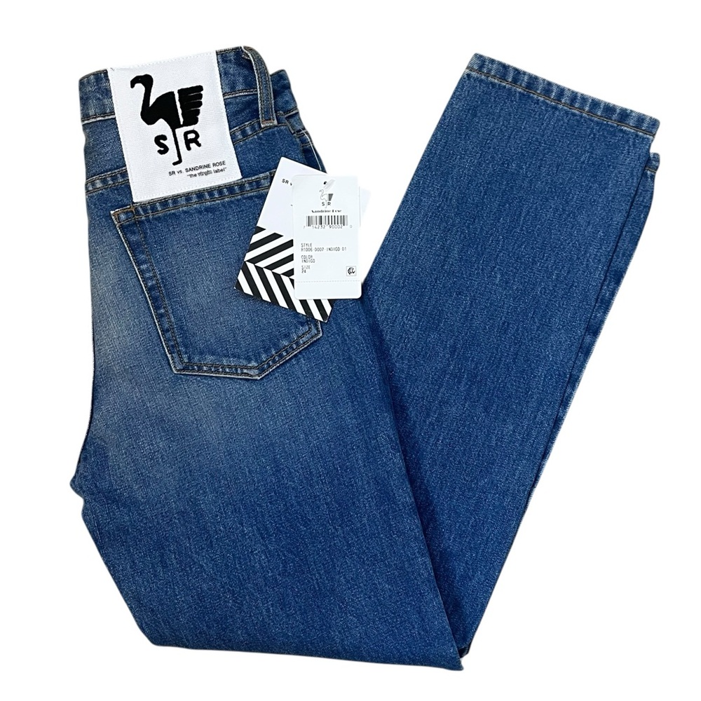 Free People SR vs Sandrine Rose Distressed Button Fly Jeans Size 24 Straight NWT - Picture 3 of 15